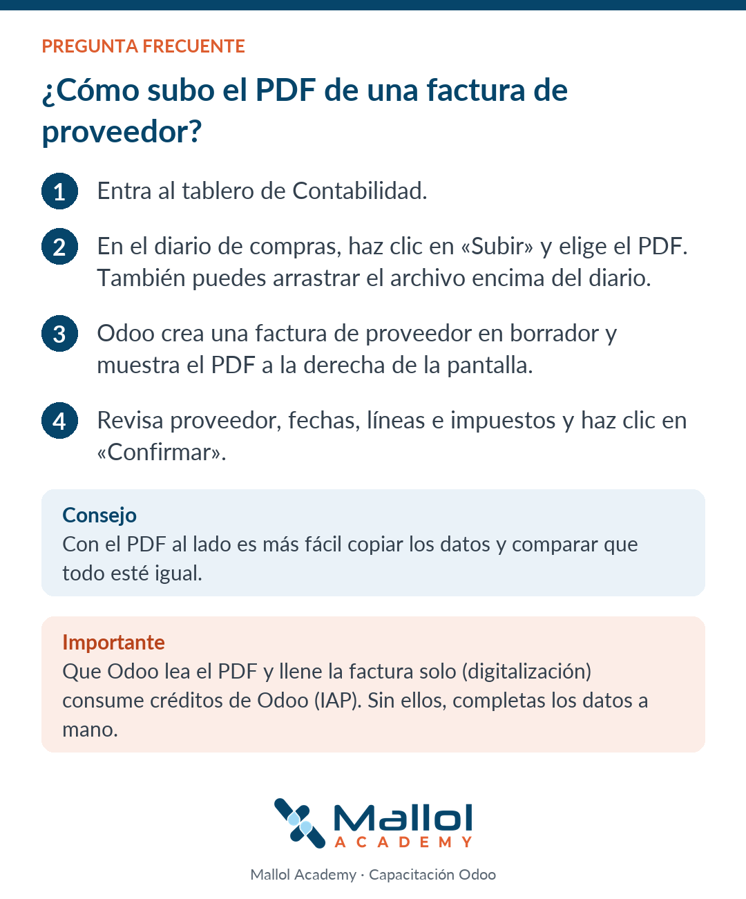 ¿Cómo subo el PDF de una factura de proveedor?
