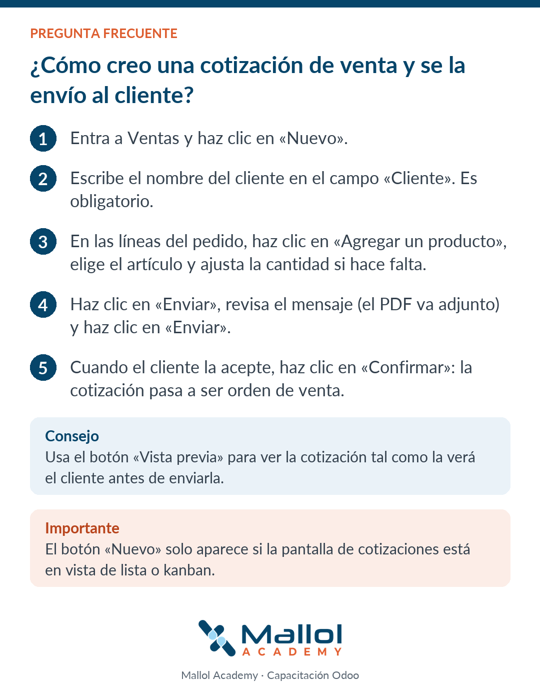 ¿Cómo creo una cotización de venta y se la envío al cliente?