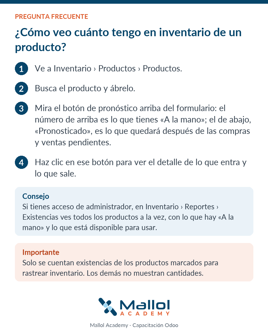 ¿Cómo veo cuánto tengo en inventario de un producto?
