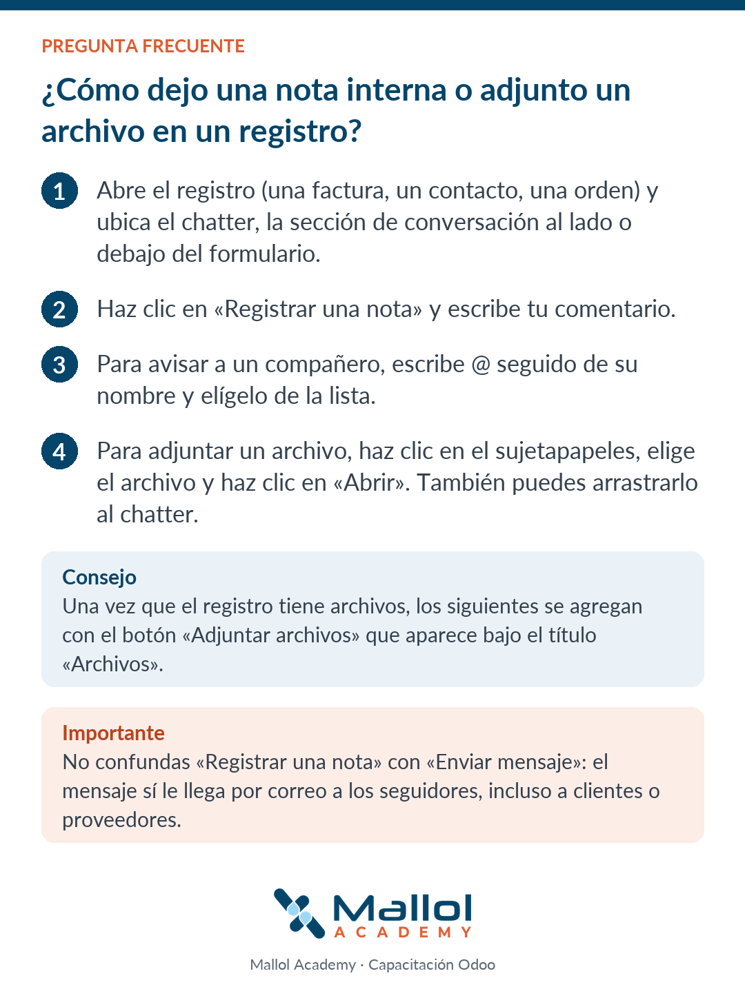¿Cómo dejo una nota interna o adjunto un archivo en un registro?