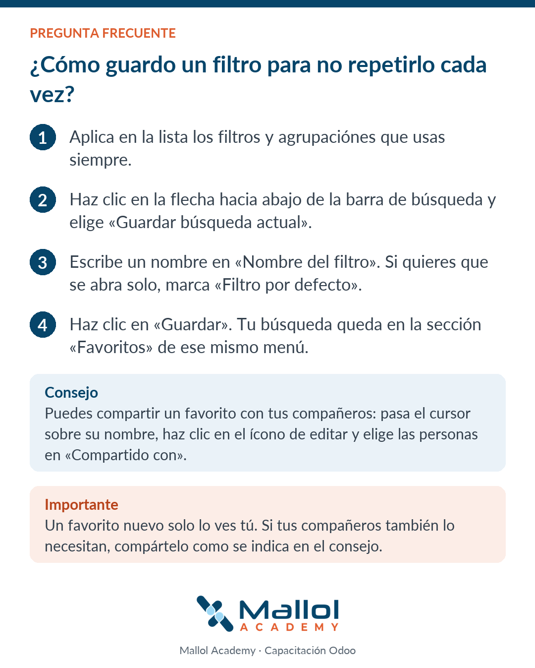 ¿Cómo guardo un filtro para no repetirlo cada vez?